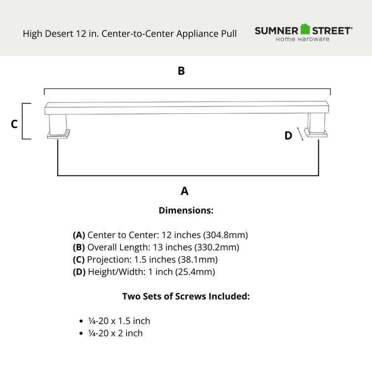 High Desert 12" Center to Center Appliance Pull