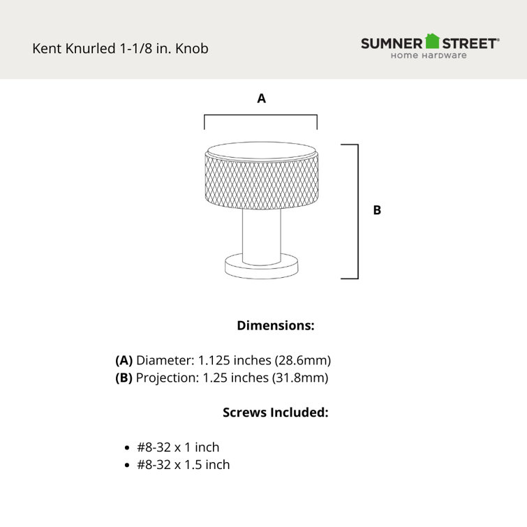 Kent 1-1/8" Round Knob