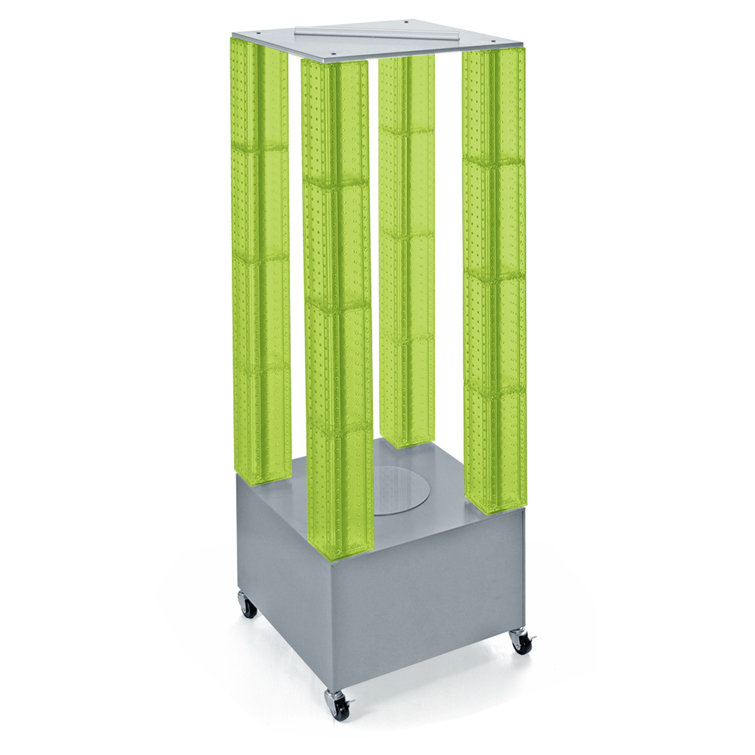 Green Multi-Tower Pegboard Display with Silver Metal Base