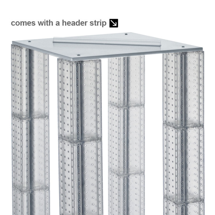 Translucent Blue 64" Pegboard Display with Revolving Towers