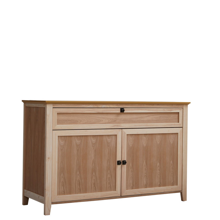 Rustic Brown Ash Wood TV Lift Cabinet for 65 Inch TVs