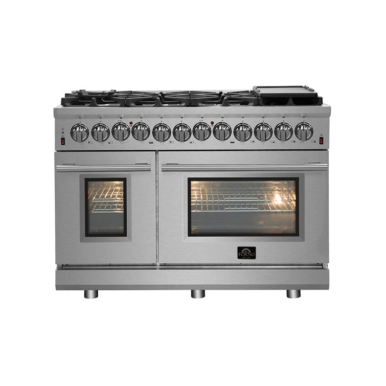 Massimo 48-inch Stainless Steel Freestanding Gas Range with Griddle