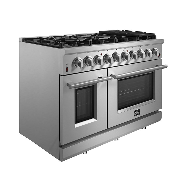 Massimo 48-inch Stainless Steel Freestanding Gas Range with Griddle