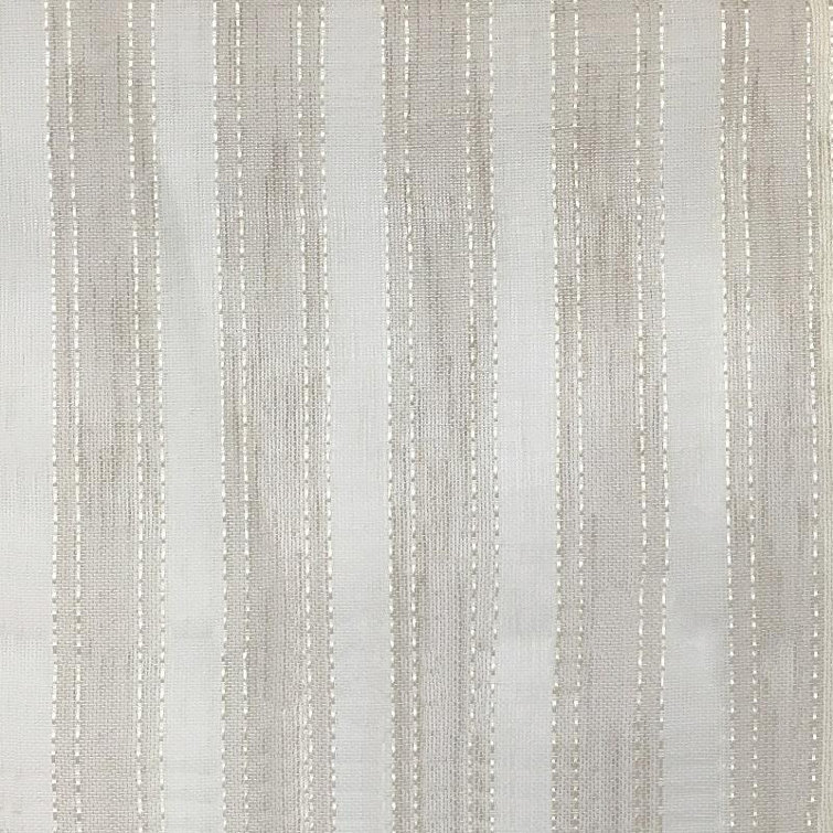 Natural Striped Linen Look Sheer Fabric for Drapery