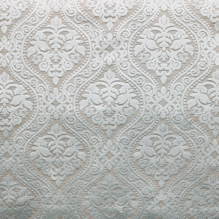 Sky Blue Damask Cut Velvet Upholstery Fabric