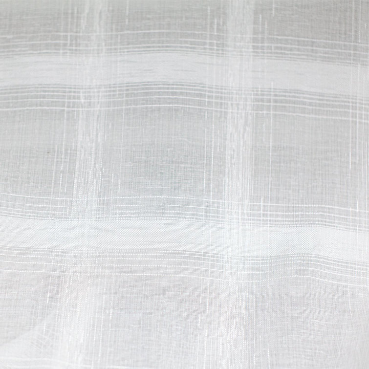 White Sheer Plaid Upholstery Fabric Yard