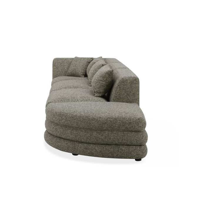 Donia Stone Tweed Polyester 4-Piece Modular Sectional Sofa