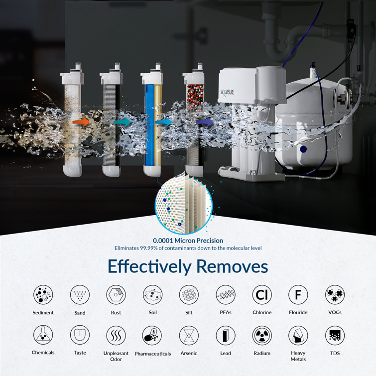 Aquasure Premier 4-Stage Chrome Reverse Osmosis Filtration System