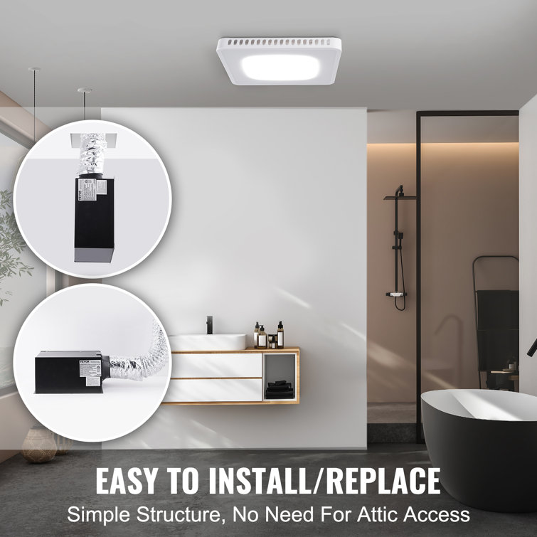 White LED Ceiling Mount Bathroom Exhaust Fan