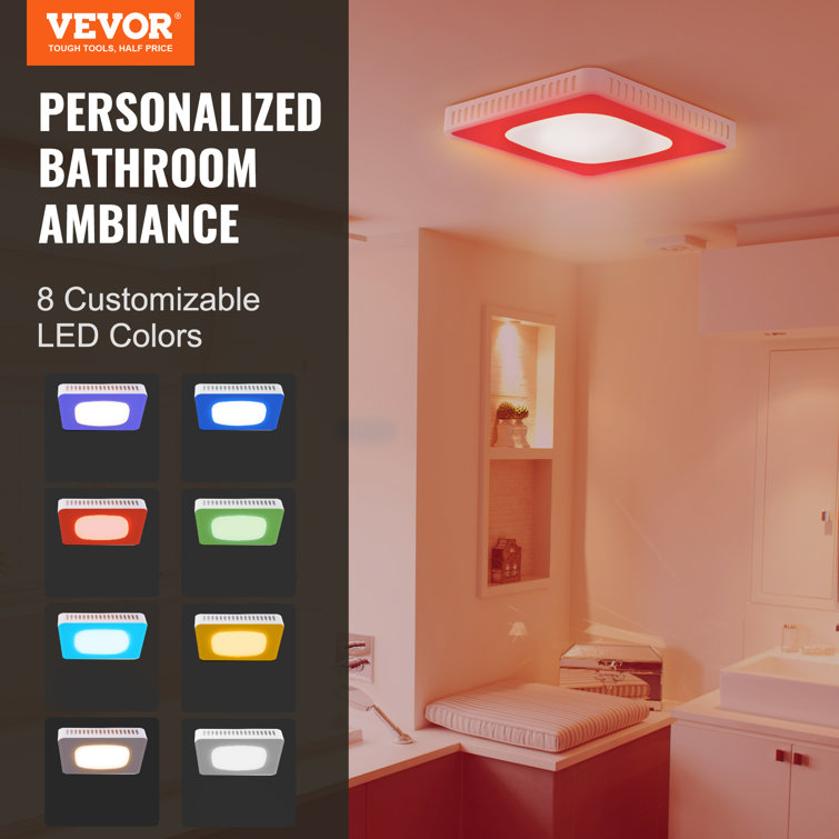 White LED Ceiling Mount Bathroom Exhaust Fan