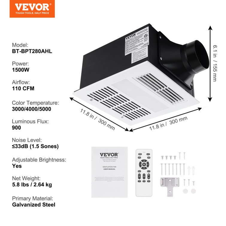 Modern White LED Bathroom Ceiling Exhaust Fan