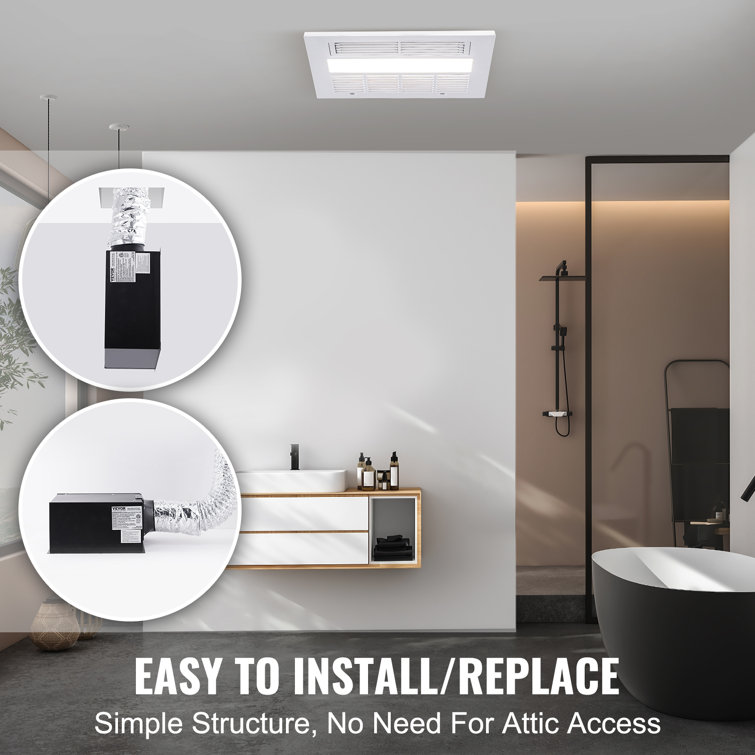 Modern White LED Bathroom Ceiling Exhaust Fan