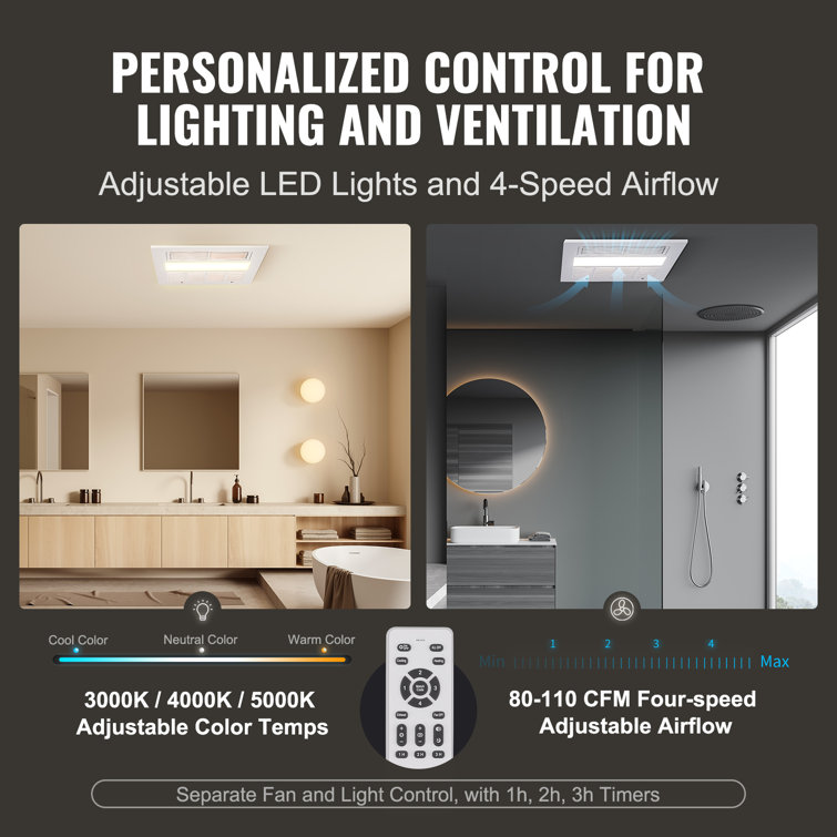 Modern White LED Bathroom Ceiling Exhaust Fan
