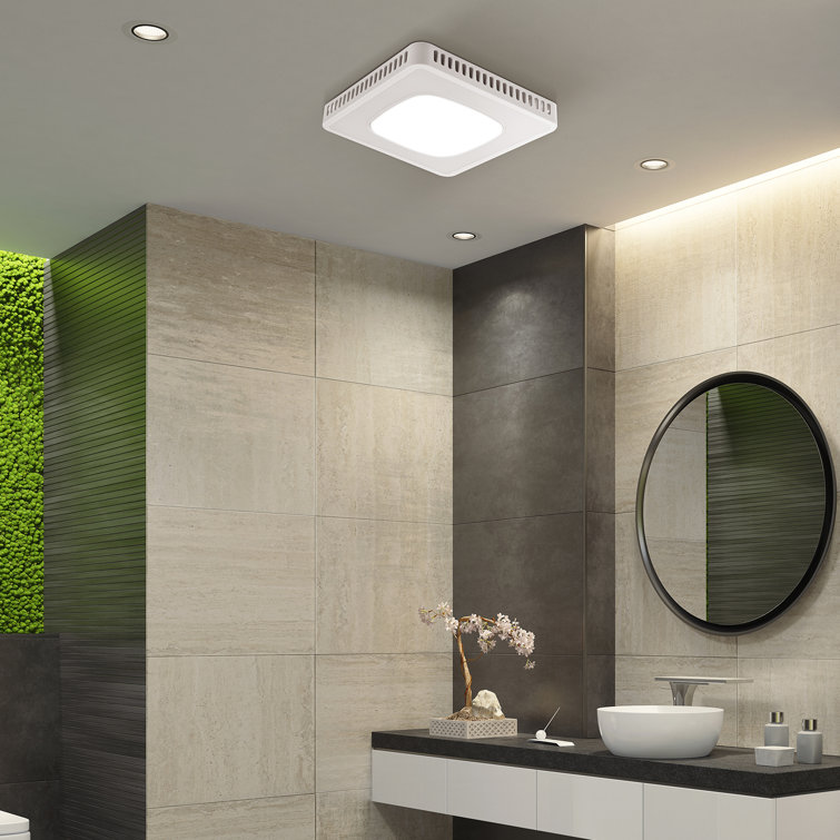 White LED Ceiling Mount Bathroom Exhaust Fan