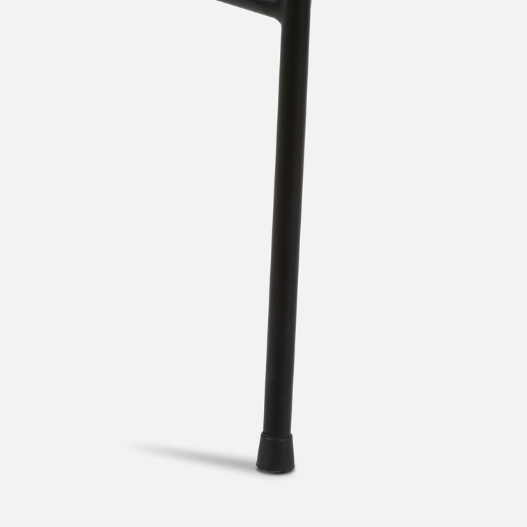 Black Woven Rope and Iron Outdoor Bar Stool