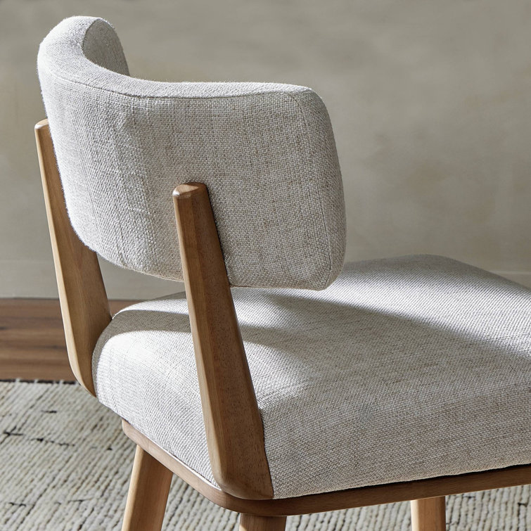 Natural Wood Swivel Counter Stool with Upholstered Seat