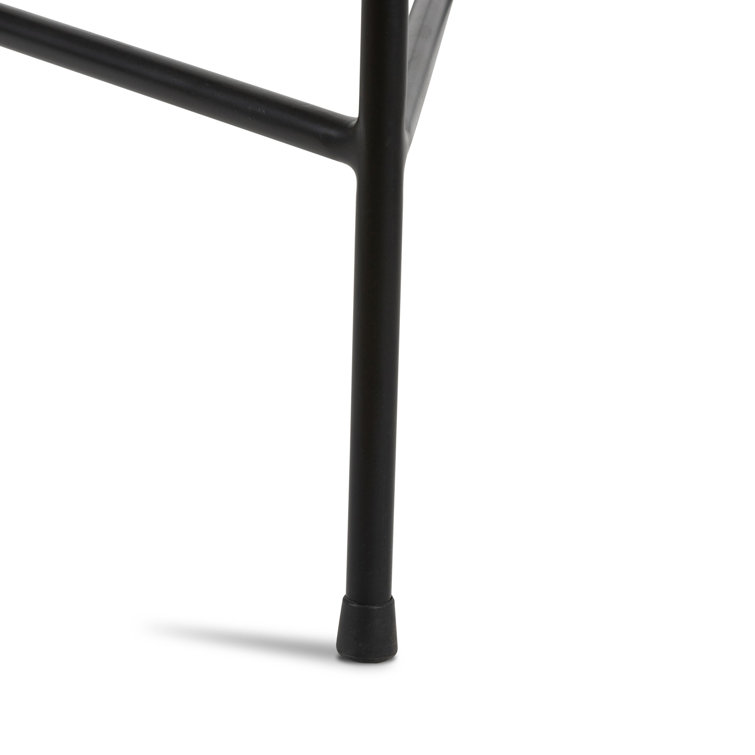 Black Woven Rope and Iron Outdoor Bar Stool