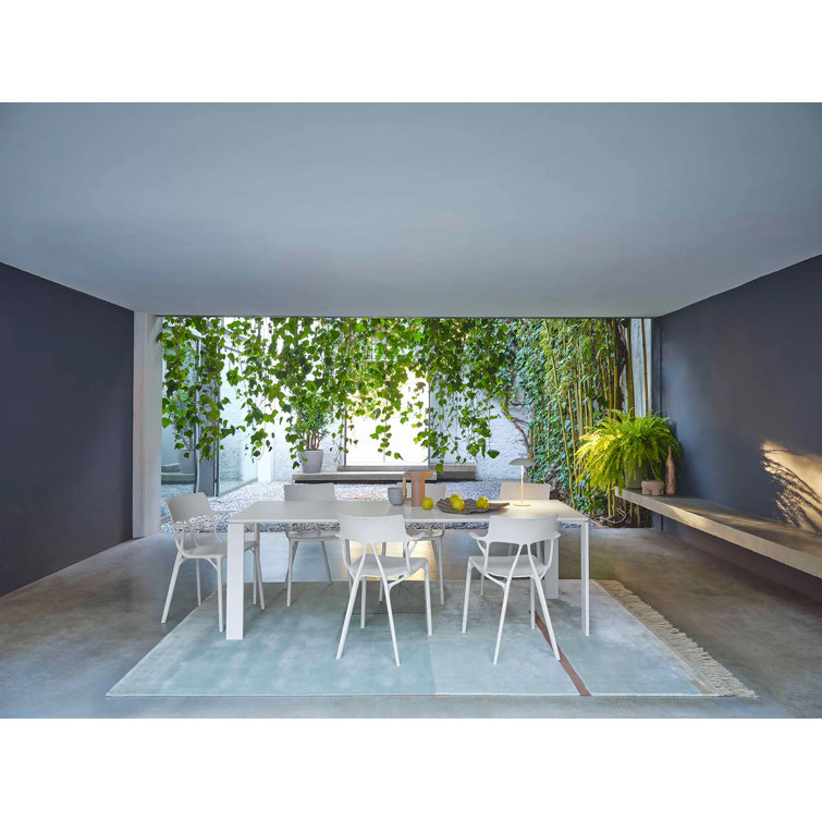 62" Soft Touch White Contemporary Rectangular Dining Table