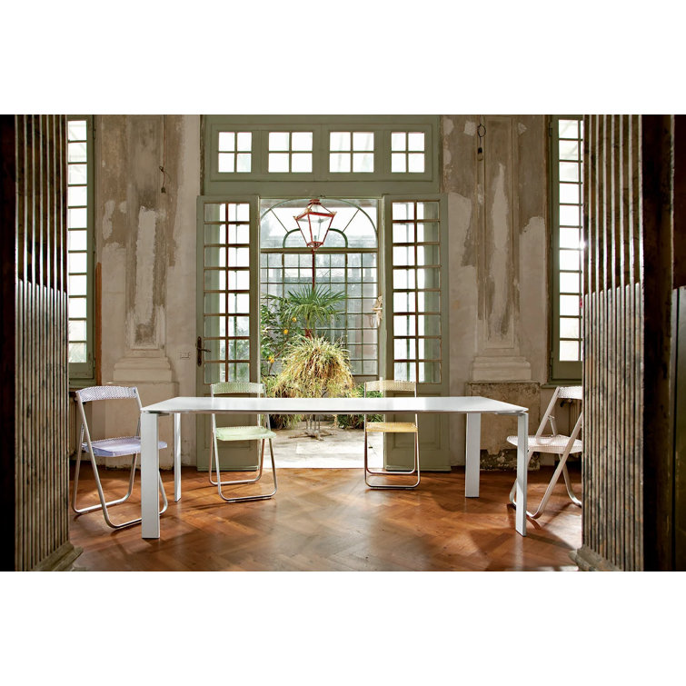 62" Soft Touch White Contemporary Rectangular Dining Table