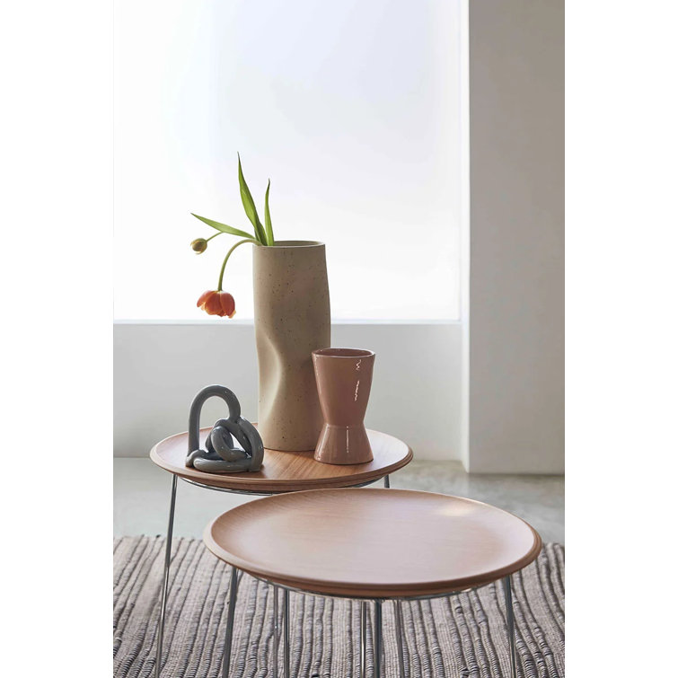 Philippe Starck Light Wood and Chrome Round Side Table