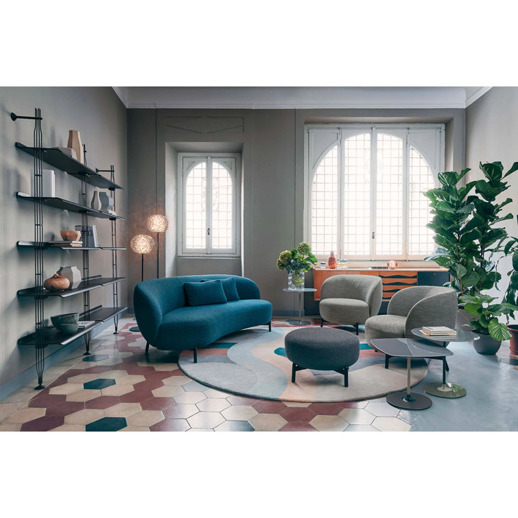 Lissoni Square Gray Glass & Metal Low Coffee Table