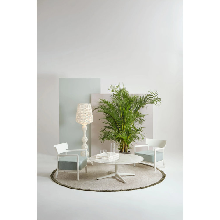 Kabuki White LED Outdoor Floor Lamp with Dimmer