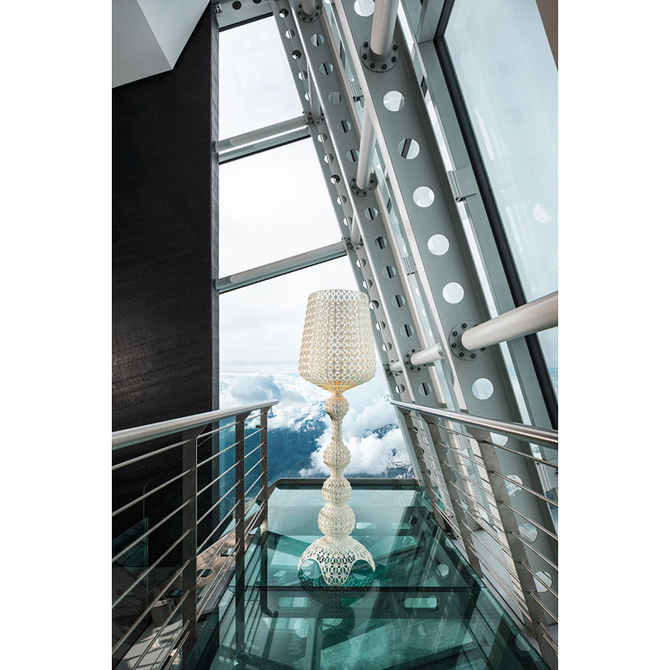 Kabuki White LED Outdoor Floor Lamp with Dimmer