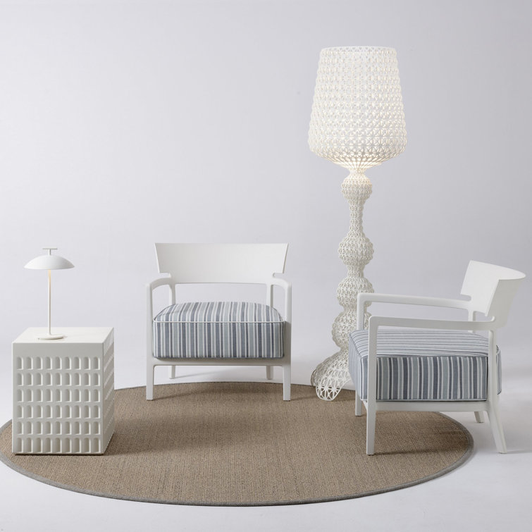 Kabuki White LED Outdoor Floor Lamp with Dimmer