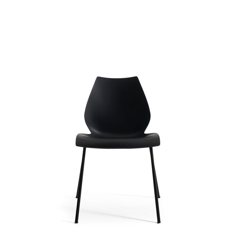 Pale Gray Maui Stackable Chair with Metal Frame