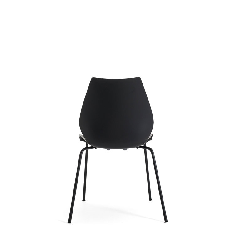 Pale Gray Maui Stackable Chair with Metal Frame