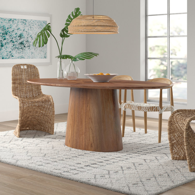 Contemporary Mid-Century Walnut Oval Dining Table, Seats Eight