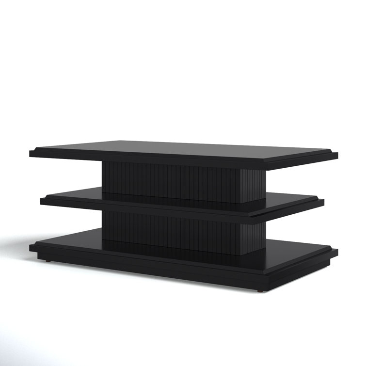 Black Mahogany Three-Tiered Storage Coffee Table