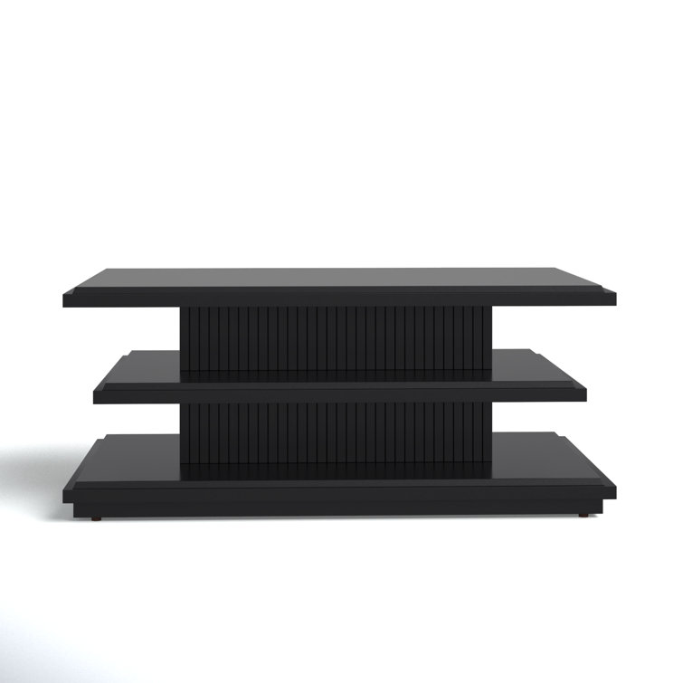 Black Mahogany Three-Tiered Storage Coffee Table