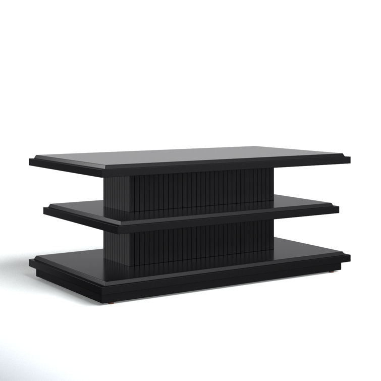 Black Mahogany Three-Tiered Storage Coffee Table
