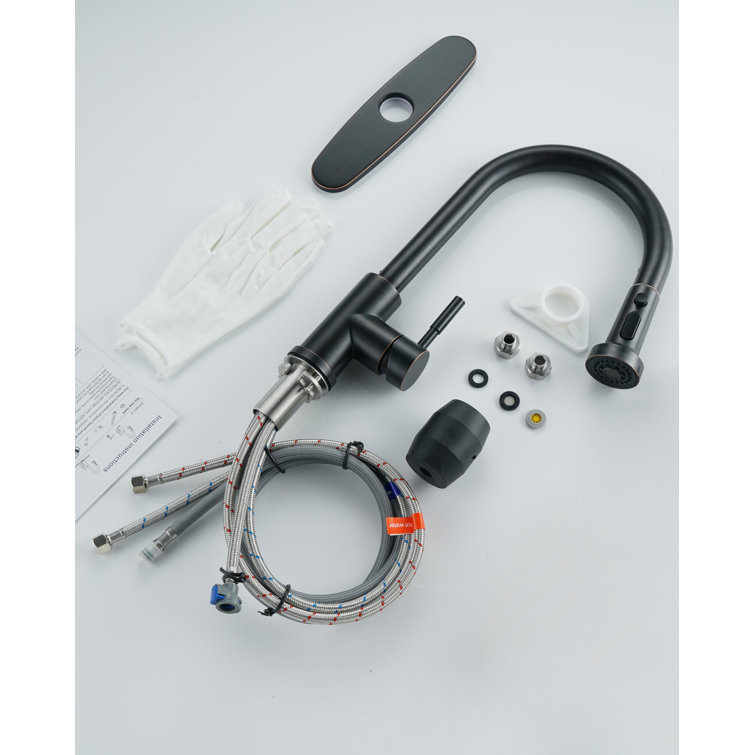 Oil Rubbed Bronze Single Handle Pull Down Kitchen Faucet