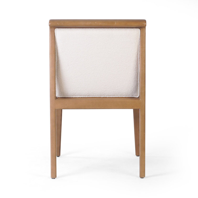 Natural Linen Upholstered Wood Side Chair, 34-inch Height