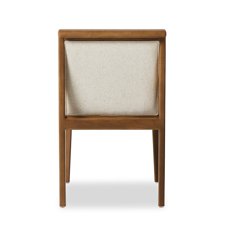 Natural Linen Upholstered Wood Side Chair, 34-inch Height
