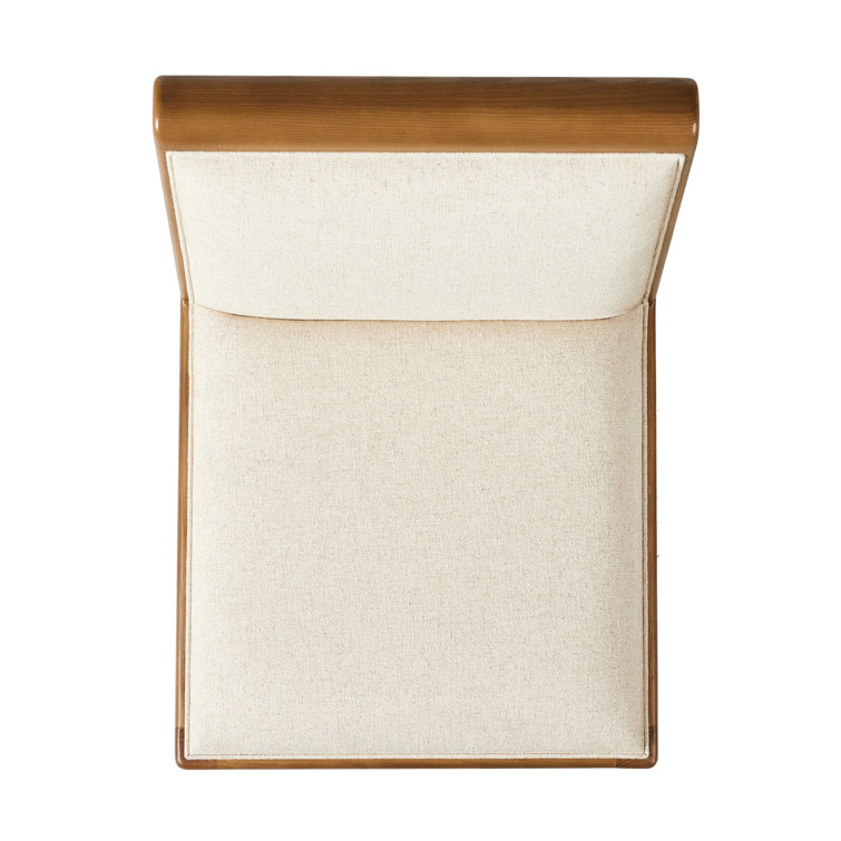 Natural Linen Upholstered Wood Side Chair, 34-inch Height