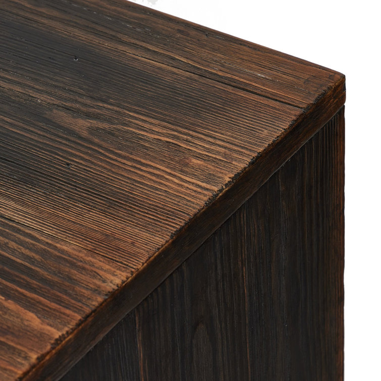 Brown Pine 12-Cubby Bookcase with Hand-Applied Finish