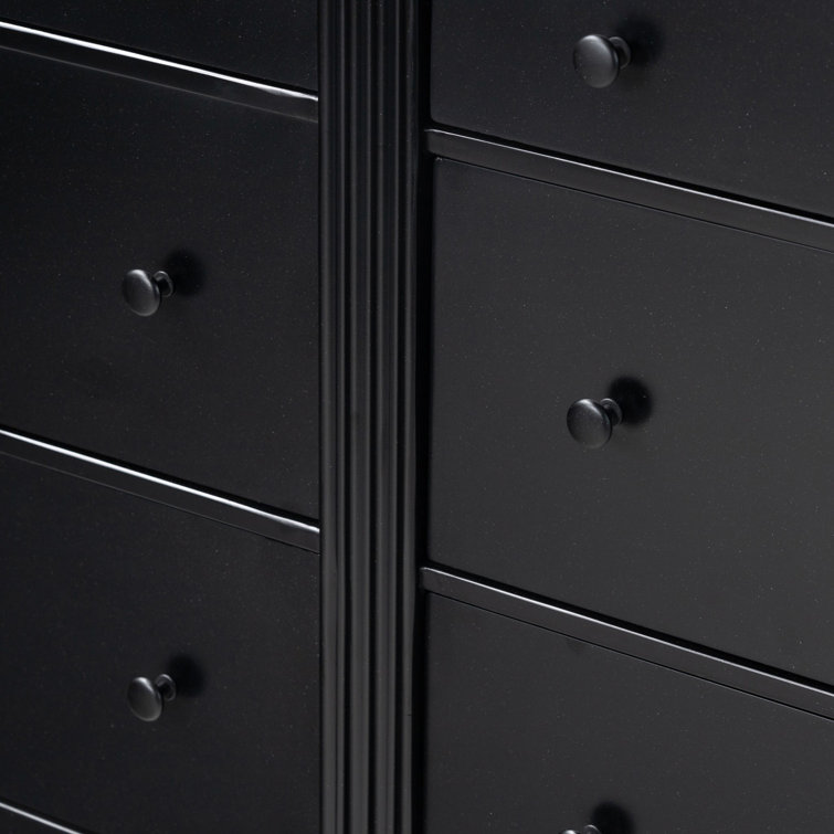 Lendon Black Iron 6-Drawer Dresser with Levelers