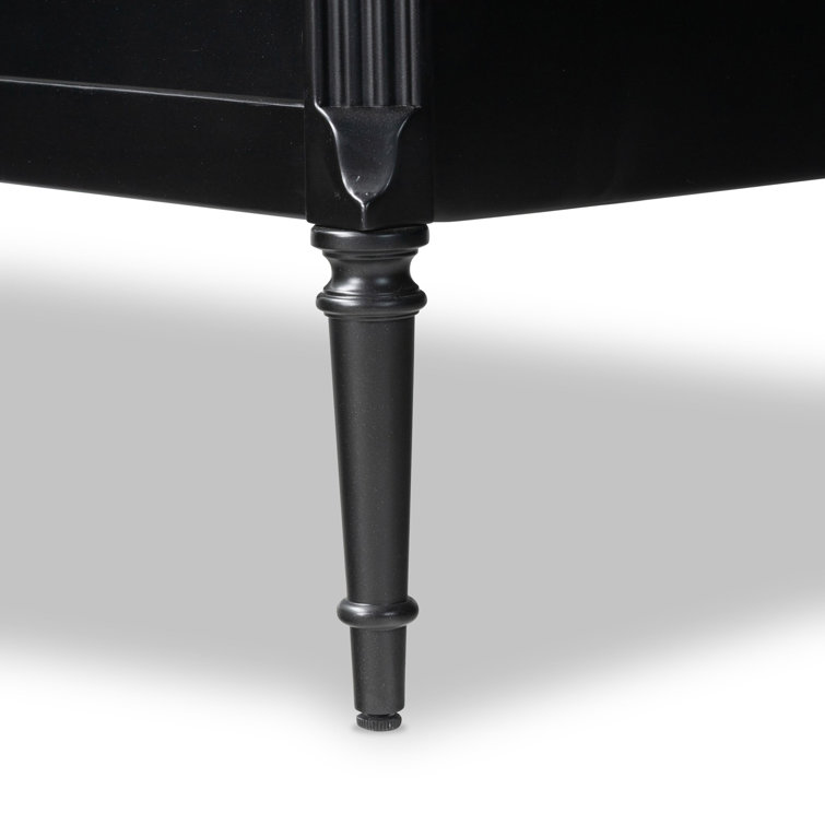 Matte Black Iron 3-Drawer Dresser with Turned Legs