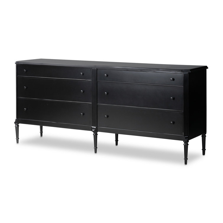 Lendon Black Iron 6-Drawer Dresser with Levelers