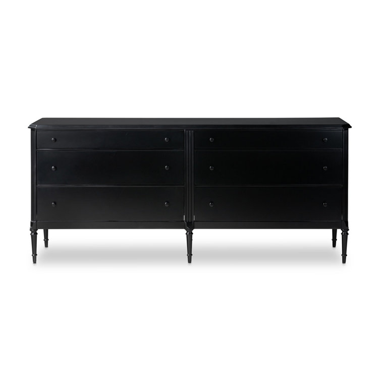 Lendon Black Iron 6-Drawer Dresser with Levelers