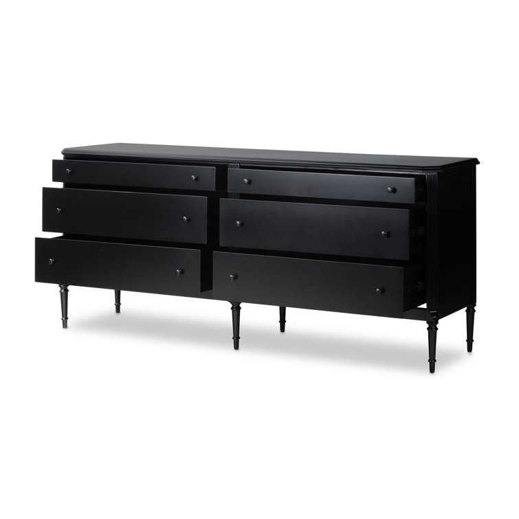 Lendon Black Iron 6-Drawer Dresser with Levelers