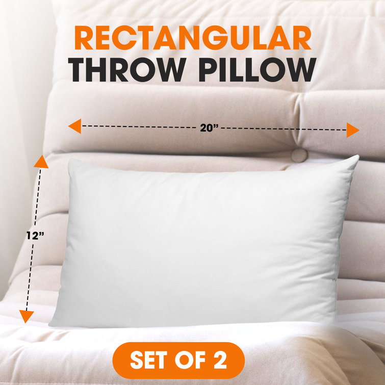 White Rectangular Microfiber Throw Pillow Set
