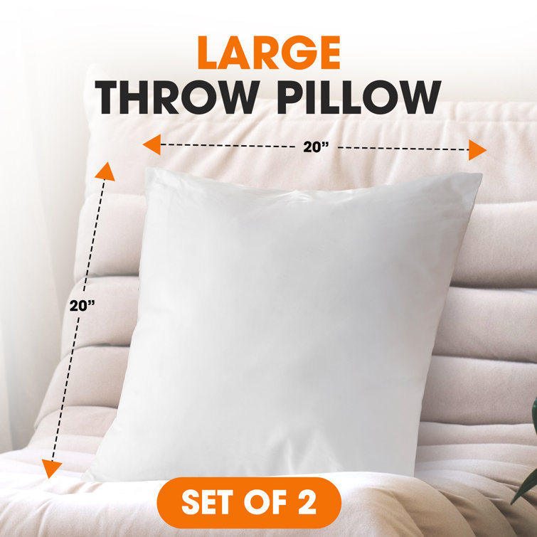 Medium White Memory Foam Decorative Throw Pillow Set
