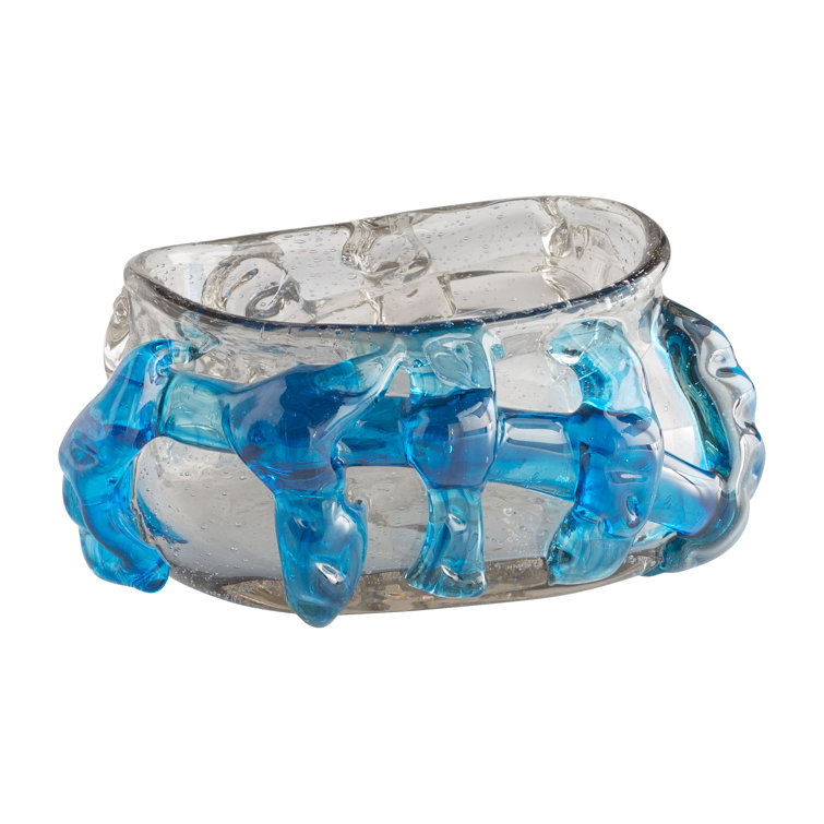 Arethusa Blue and Clear Glass Decorative Bowl