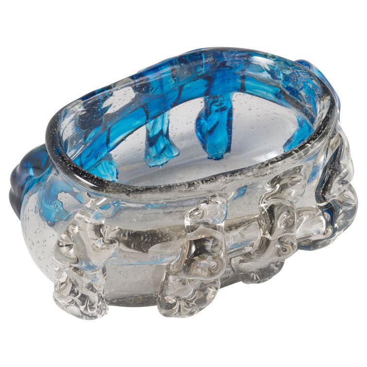 Arethusa Blue and Clear Glass Decorative Bowl