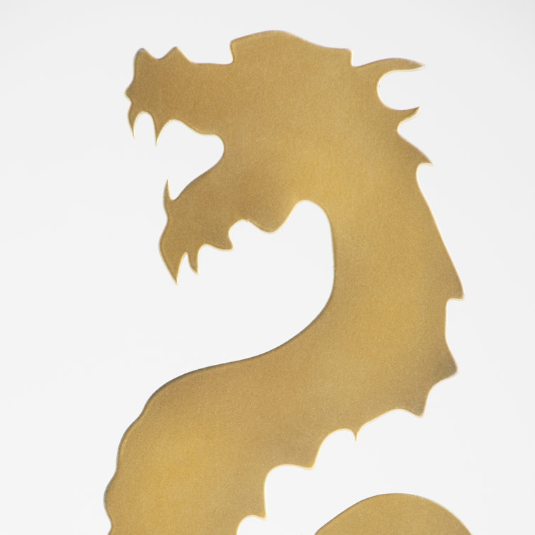 Gold and Clear Plastic Dragon Sculpture Set