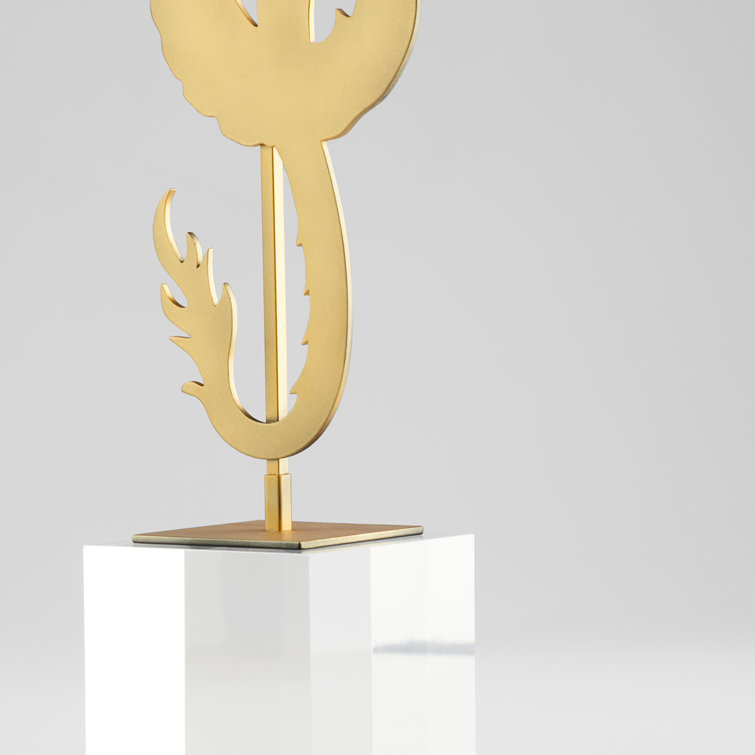Gold and Clear Plastic Dragon Sculpture Set